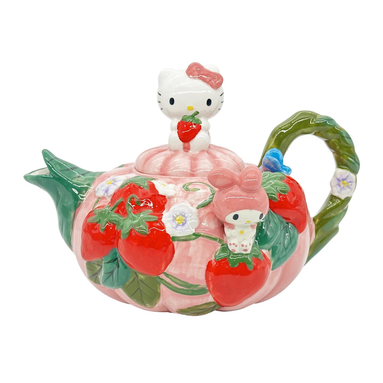 Blue Sky Clayworks Sanrio Hello KItty and My Melody Strawberry Tea Pot